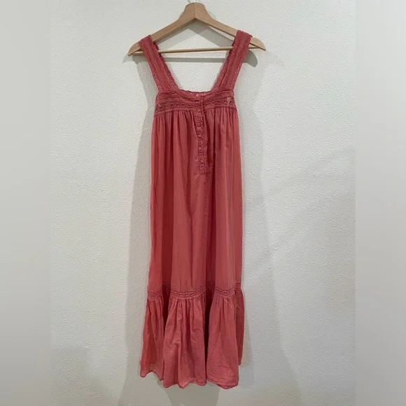 DOEN Coral Pink Cotton Nightgown Dress Size XS - Picture 4 of 15